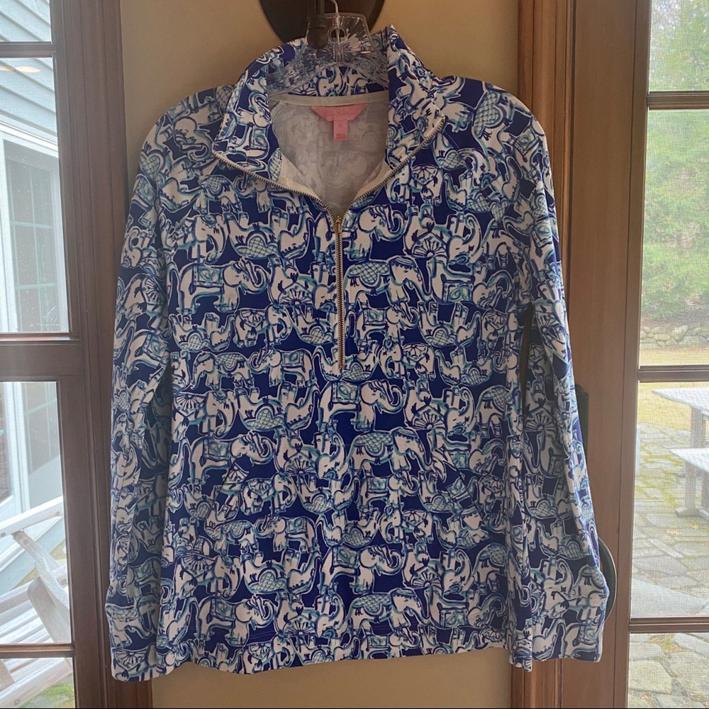 Blue Elephant Lilly Pulitzer Quarter Zip Pullover